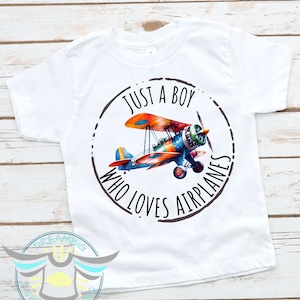 Airplanes Shirt, Just A Boy Who Loves Airplanes, Planes, Kids Airplane Shirt, Boys Plane Shirt, Airplane Shirts, Youth Toddler Shirt