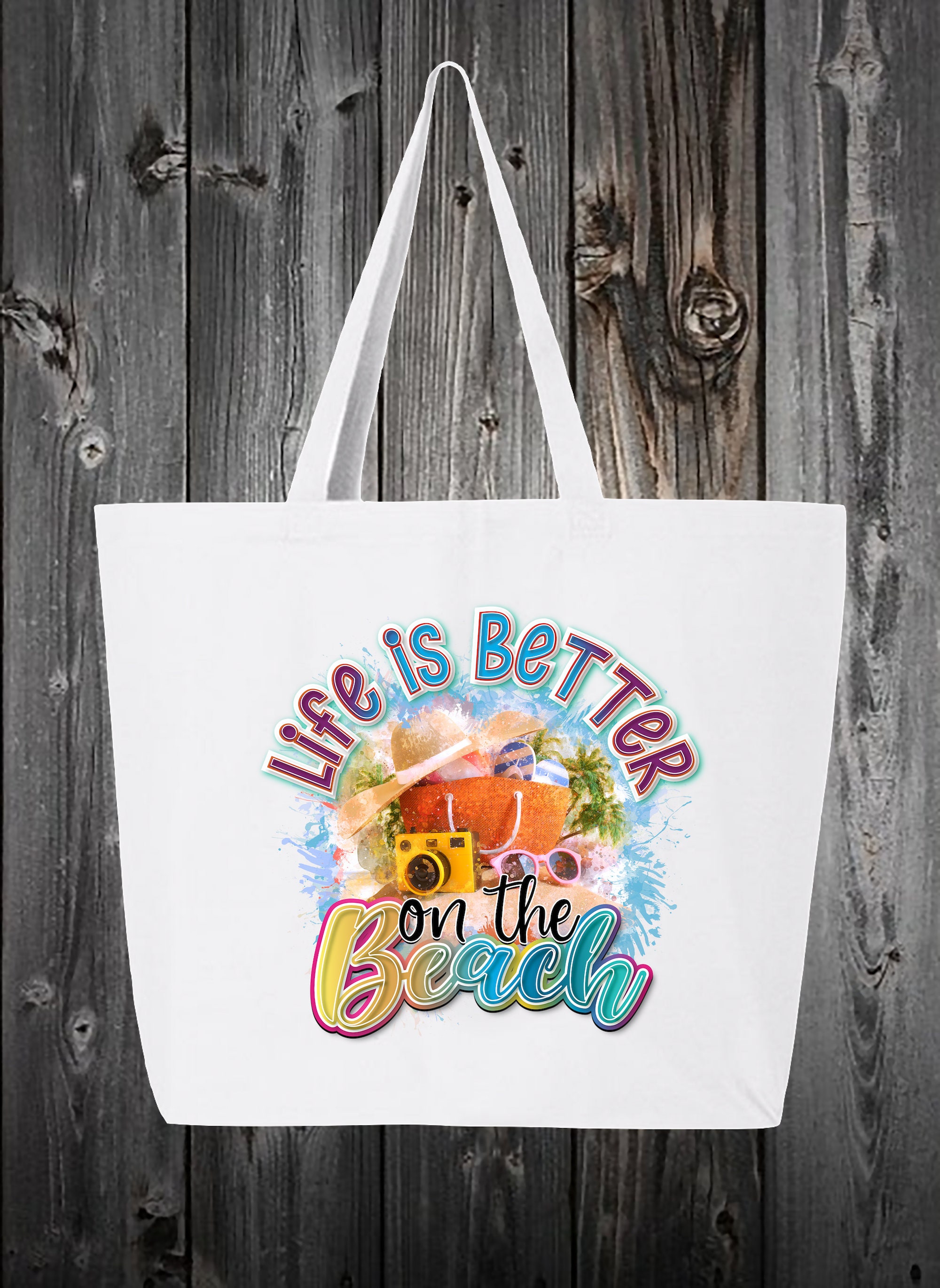 Tote Bag Life is Better On The Beach Ocean Canvas Tote | Etsy