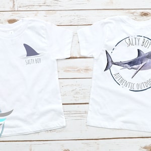 Shark Shirt, Salt Boy Shirt, Nautical, Great White Shark, Beach Shirt, Ocean Vacation Shirt, Cute Little Boy Shirt, Ocean