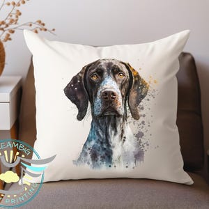 German Shorthaired Pointer Dog Throw Pillow, Dog Pillow, Dog Lover Gift, Dog Themed Pillow, House Warming Gift, Home Decor, Dog Breed Pillow