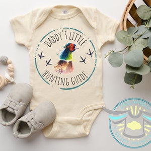 Pheasant Hunting Baby Onesie® Daddy&#39;s Little Hunting Guide Baby Onesie® Hunting, Pheasant, Country Boy, Outdoor, Hunting Buddy, Baby Gift
