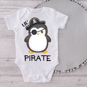 Lil Pirate Baby Onesie® Penguin Baby Onesie® Cute Baby Onesie® Baby Shower Gift, Ocean Life, Wild Life Animals, Pirate Baby Onesie® Bodysuit