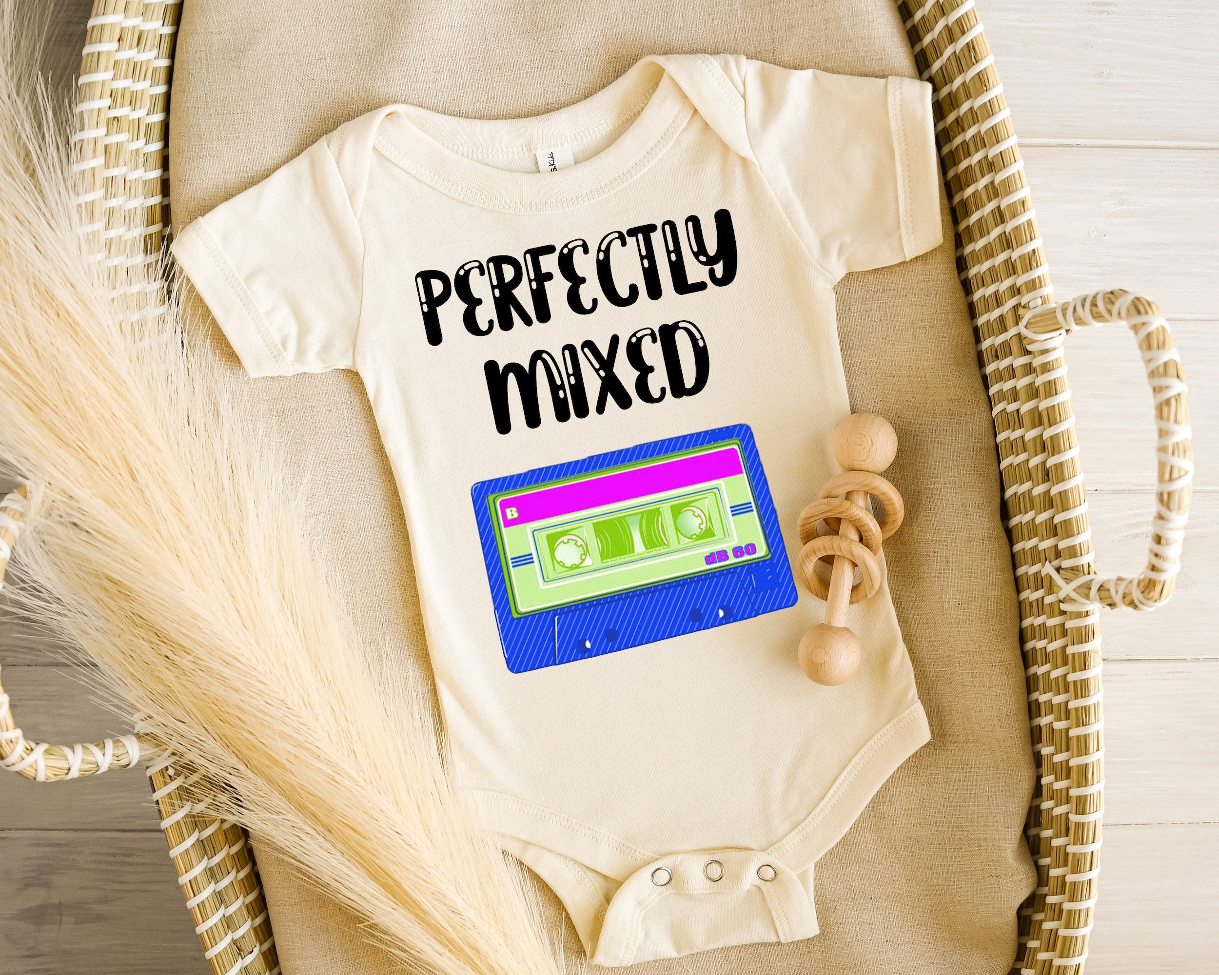 Perfectly Mixed Baby Onesie Cute Baby Boy Cassette Tape Mama s Boy Daddy s Boy Baby Gift Retro Baby Onesie Bodysuit Trendy Natural