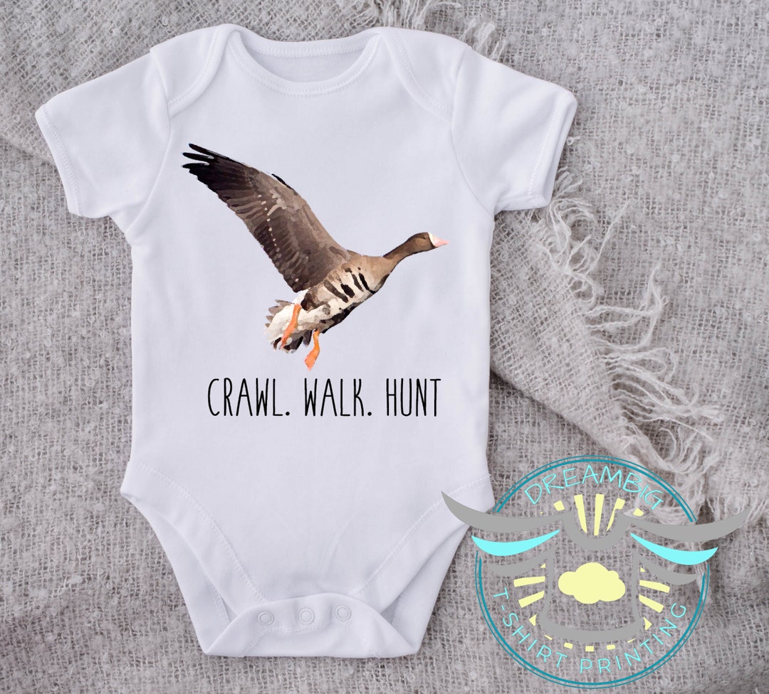 Goose Hunter Baby Onesie® Crawl Walk Hunt, Speckle Belly Geese, Hunting