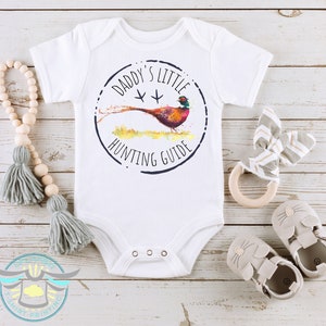 Daddy&#39;s Little Hunting Guide Baby Onesie® Pheasant Hunting, Dad Gifts, Pheasant Onesie® Country Boy, Future Hunter, Outdoor, Bird Hunting