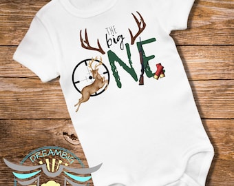 The Big ONE Onesie® First Birthday Onesie® Deer Hunting Onesie® Boys Onesie® Country Boy Baby Onesie® Outdoors, 1st Birthday, Trending