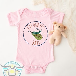 One Fly Baby Onesie® Fly Fishing Onesie® Nautical, Lake, Fishing Onesie® Biggest Catch, Gone Fishin', Cute Baby Onesie® Reel, Outdoors