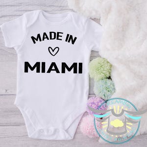 Made In Miami Baby Onesie® Florida State Pride Outfit, Baby Announcement, Pregnancy Reveal, Miami Baby Clothes, Newborn Babies First Outfit