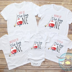 The Big One First Birthday Shirt, Fishing Family Matching Birthday Shirt, Birthday Boy Party Tee, 1st Birthday Shirt, Fishing Theme Birthday