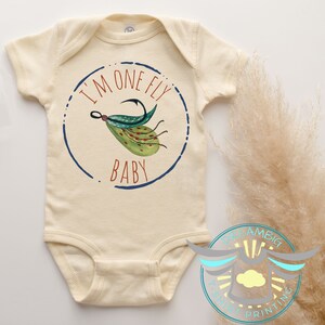 One Fly Baby Onesie® Fly Fishing Onesie® Nautical, Lake, Fishing Onesie® Biggest Catch, Gone Fishin', Cute Baby Onesie® Outdoors, Natural