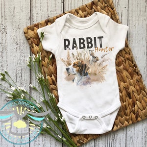 Rabbit Hunting Onesies® Chasing Tail Onesies® Rabbit Hunter, Beagle Onesies® Country Boy, Trendy, Cute, Baby Gift, Little Hunting Buddy, Dog