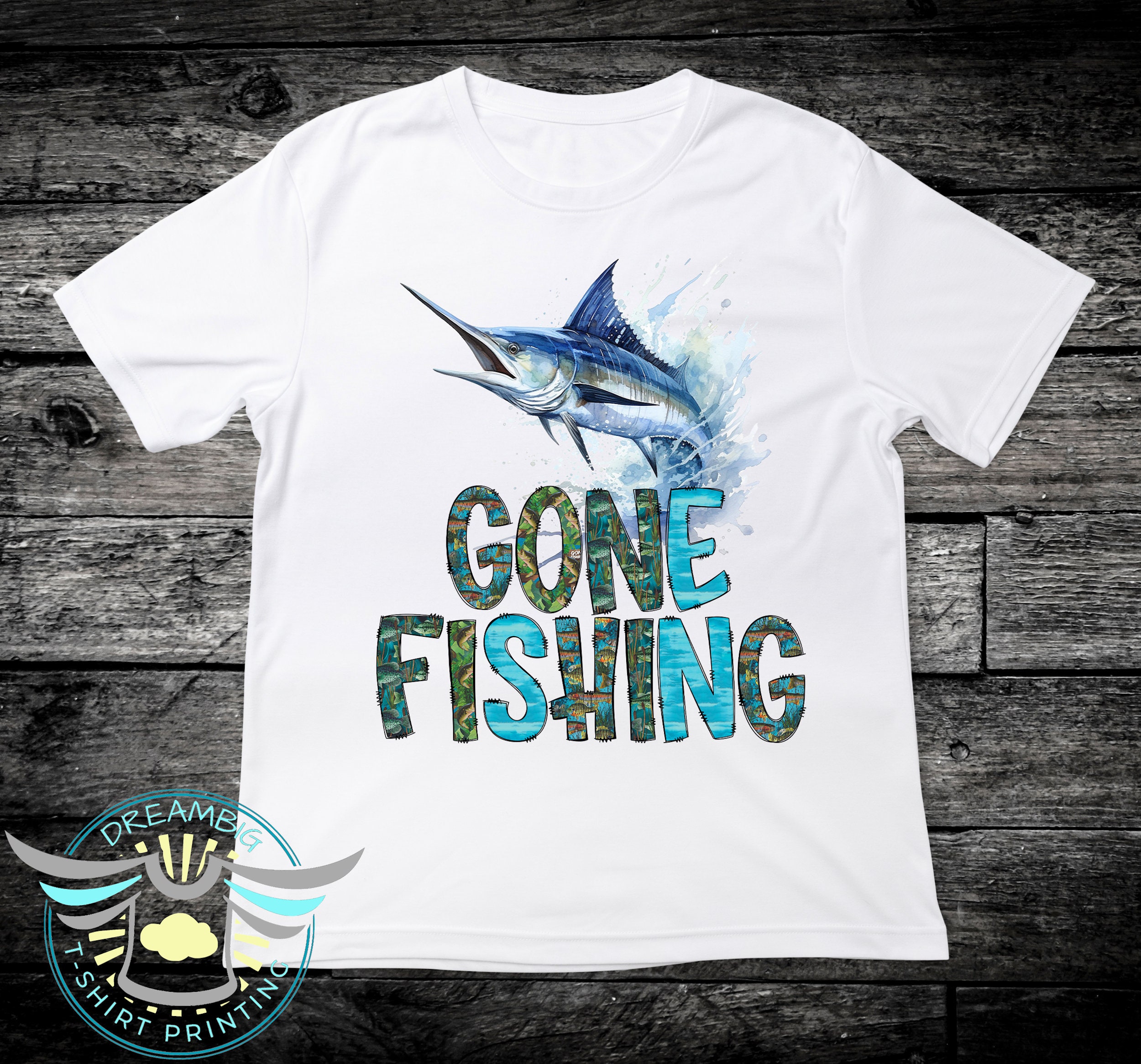 Gone Fishing Shirt, Blue Marlin, Gone Fishin' Shirt, Biggest Catch Shirt,  Reel, Saltwater Fishing, Sailfish, Nautical, Fishing Rods 