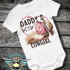Cowgirl Baby Onesie® Daddy's Little Cowgirl Baby Onesie® Country Girl, Cowboy Boots, Country Life, Ranch Life, Cute Girl Farm Onesie® Farmer