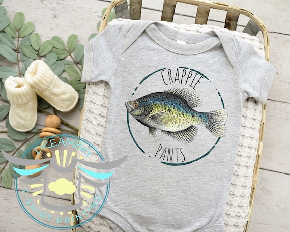 Crappie Fishing Onesie® Crappie Pants, Crappie Hunter, Fishing Onesie® Papermouth, Biggest Catch Onesie® Freshwater, Reel, Bodysuit
