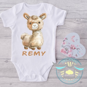 Personalized Llama Baby Onesie® Cute Llama Baby Outfit, Cute Animal Outfits, Llama Themed Clothes, Custom Baby Onesie® Baby Shower Gifts