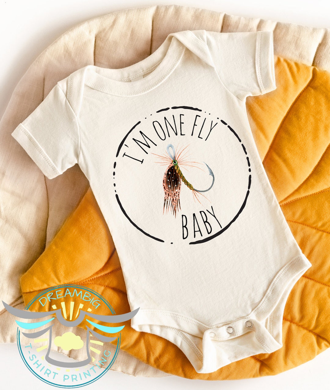 One Fly Baby Onesie® Fly Fishing Onesie® Nautical, Lake, Fishing Onesie® Biggest Catch, Gone