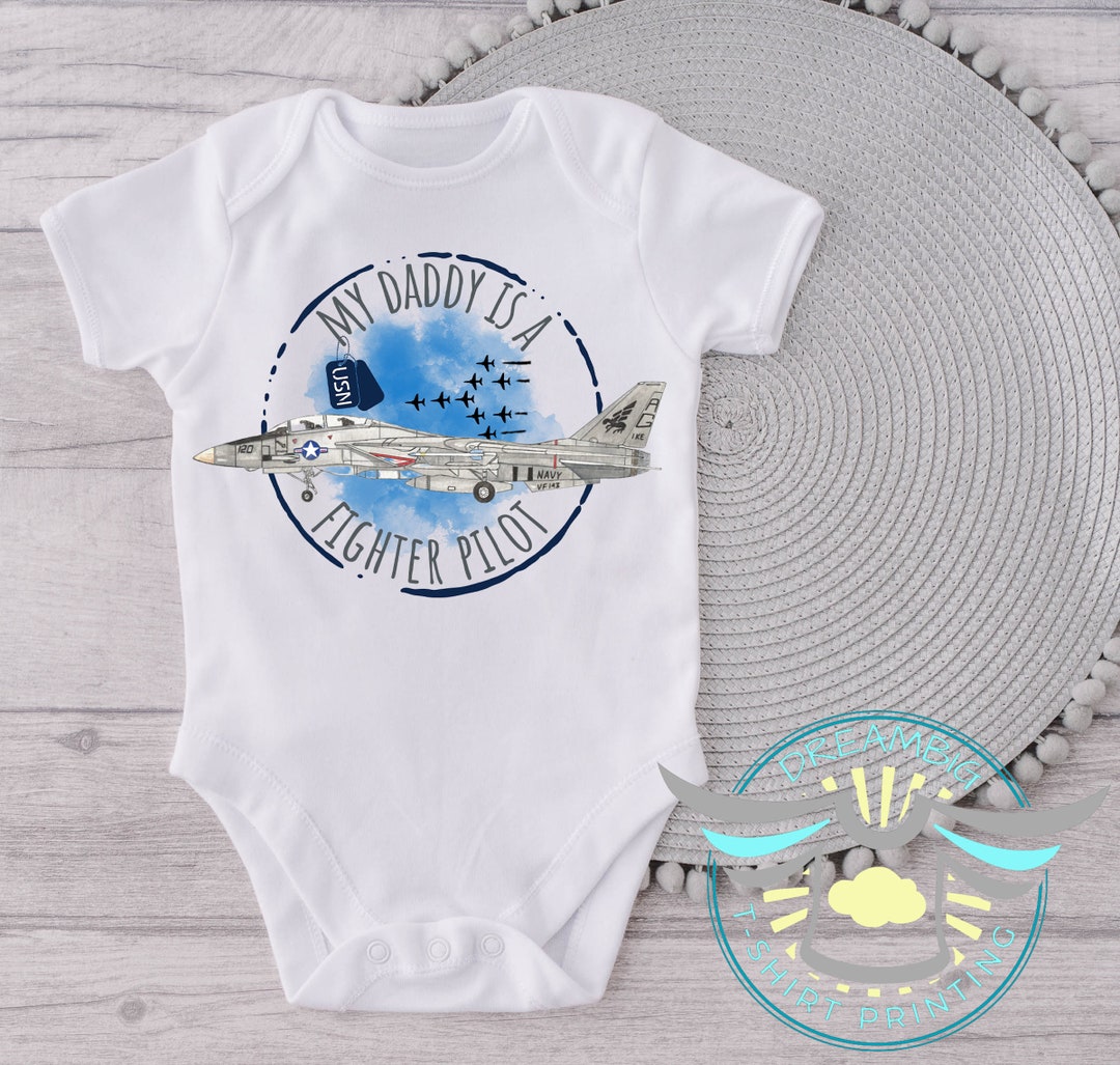 Daddy is A Fighter Pilot Baby Onesie® Military Dad, Military Baby