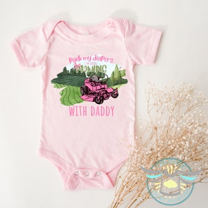 Pack My Diapers I&#39;m Going Mowing With Daddy Onesie® Mower, Mowing Onesie® Daddy&#39;s Girl Onesie® Outdoors, Daddy&#39;s Buddy, Cute Onesie®