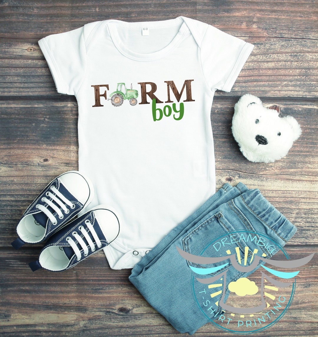 Farm Boy Baby Onesie® Just A Boy Who Loves Tractors Baby Onesie® Green