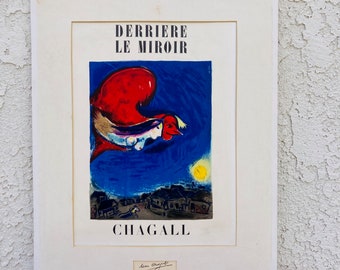 Marc Chagall Derriere Le Miroir Signed Lithograph, 1950s Mid