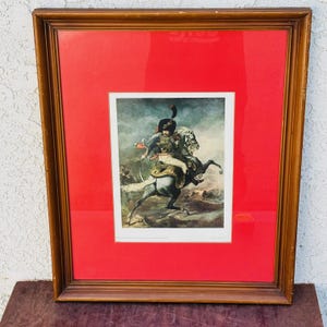 Vintage Framed French Cavalryman Print; CE0159