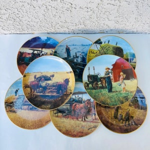 Farming The Heartland Emmett Kaye 8 Plate Collection The Danbury Mint, Collectible Plates, Farmhouse Kitchen Decor Gift #CE0672