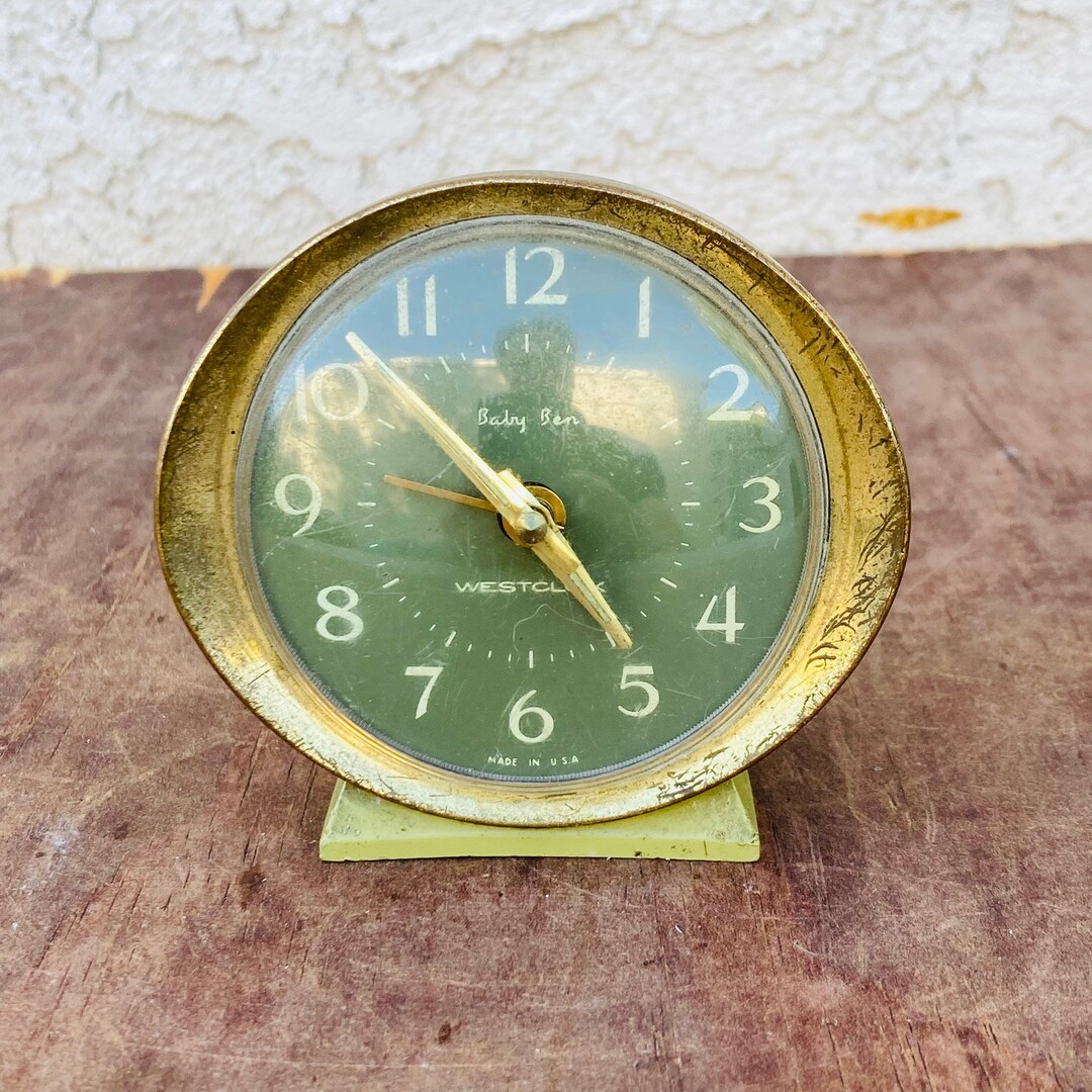 Vintage Baby Ben Alarm Clock, Works Retro Westclox Wind up Table Clock, Mid Century Collector's