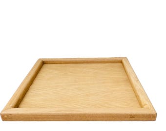 Vassoio quadrato in rovere fatto a mano da 10": contenitore minimalista in legno, prodotto in California