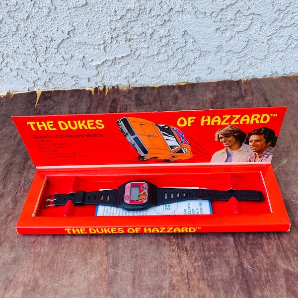 Reloj de cuarzo LCD Dukes of Hazzard, reloj vintage de los años 80, reloj de coleccionista de programas de televisión que no funciona, regalo de recuerdos retro de los años 80, Mancave, #JW0458