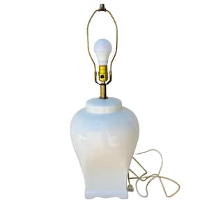Grote vintage witte keramische tafellamp: retro gemberpotstijl