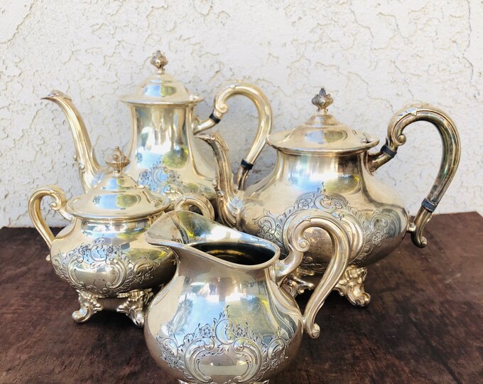 Vintage 4 Piece Reed and Barton Regent Tea Set 5600C3 Antique Etsy