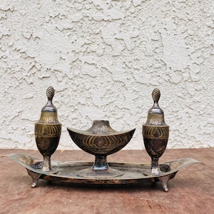 Antique Religious Ceremonial Copper Incense Burner, Decorative Meditation Shrine Altar Ritual Object, Buddhist Lamp, Spiritual Gift, #CE1011