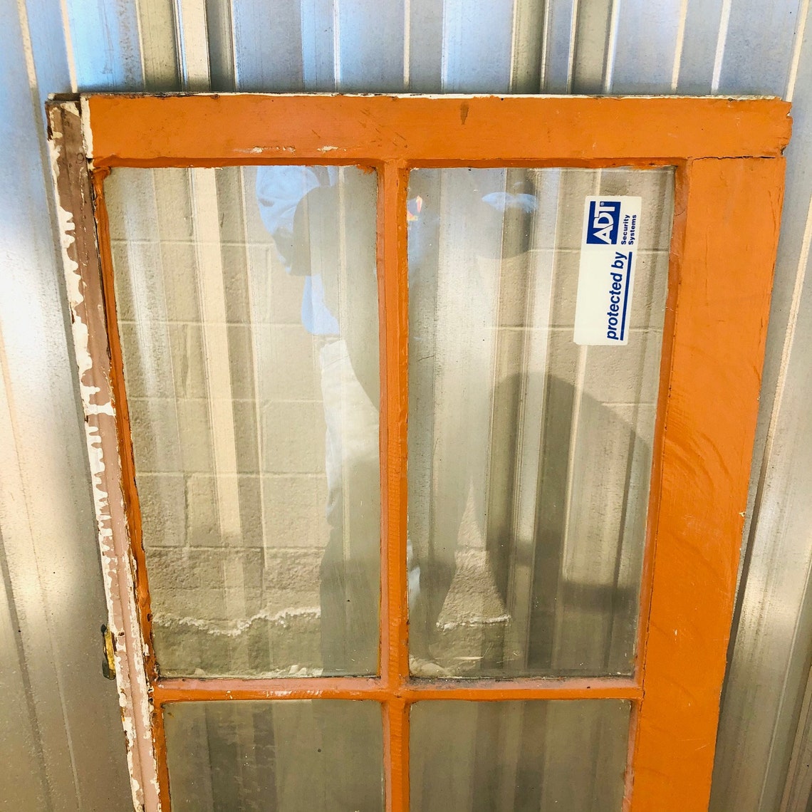 Antique Wood Window Frame with Glass 4 Pane Architectural Etsy