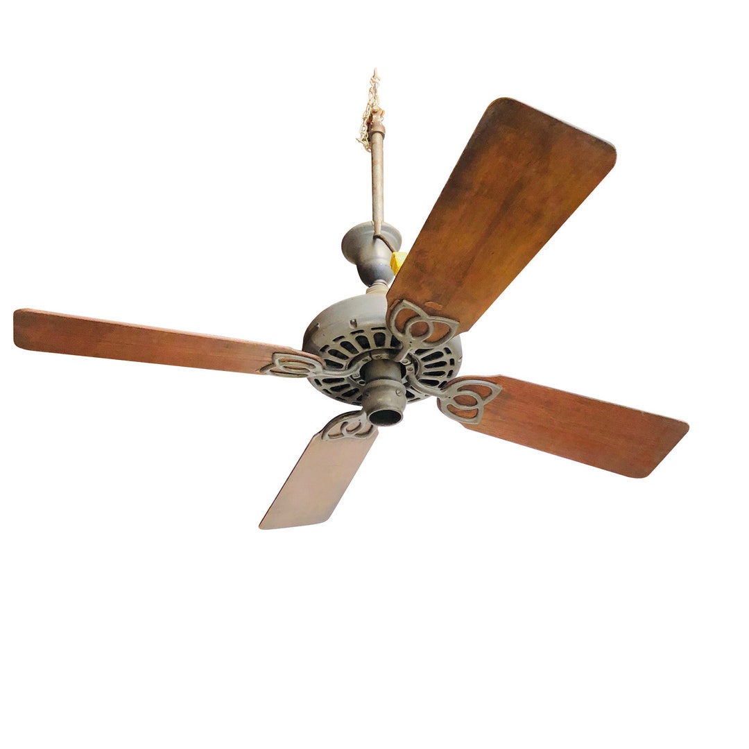 Large Vintage Ceiling Fan, 52 Inch Fan, General Electric Co., 1930s