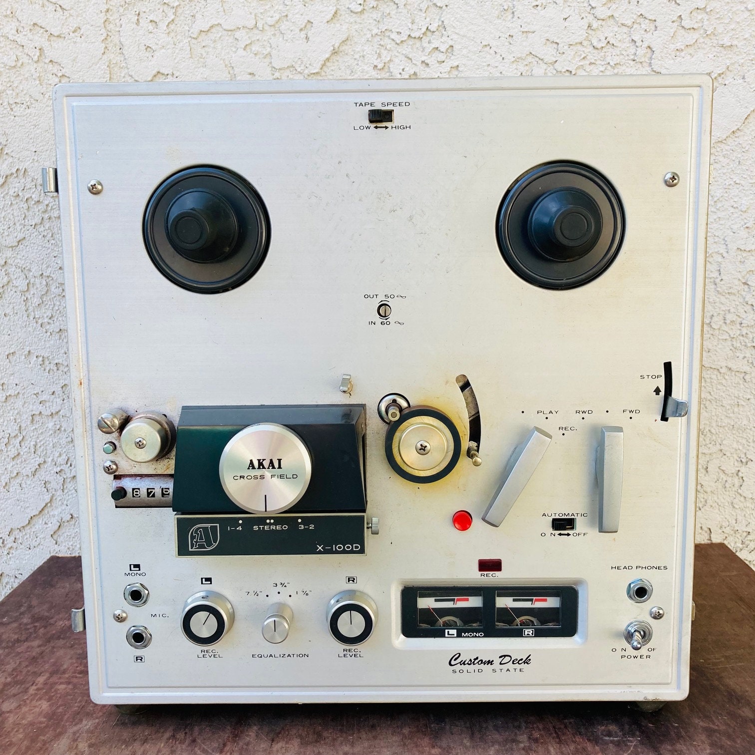 Vintage Akai X-100D Reel to Reel Tape Recorder, 1960s Collectible