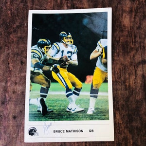 San Diego Chargers Quarterback Memorabilia, NFL Football Fan Gift Bruce Mathison Signed Photo, Vintage Sport Collectibles, No COA #CE0500