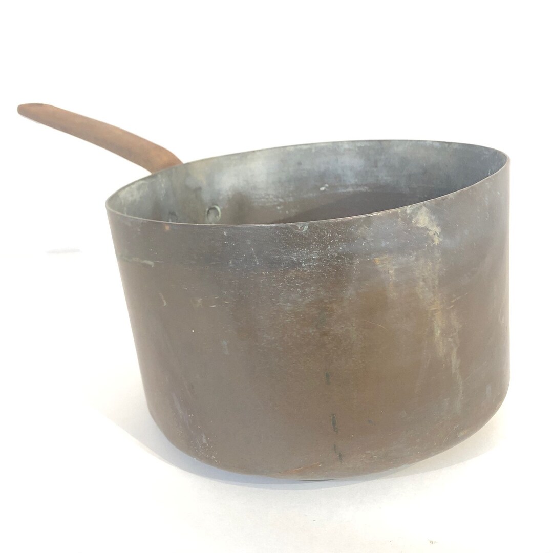 Large Vintage Copper Pot, Antique Copper Pot, French Country Rustic