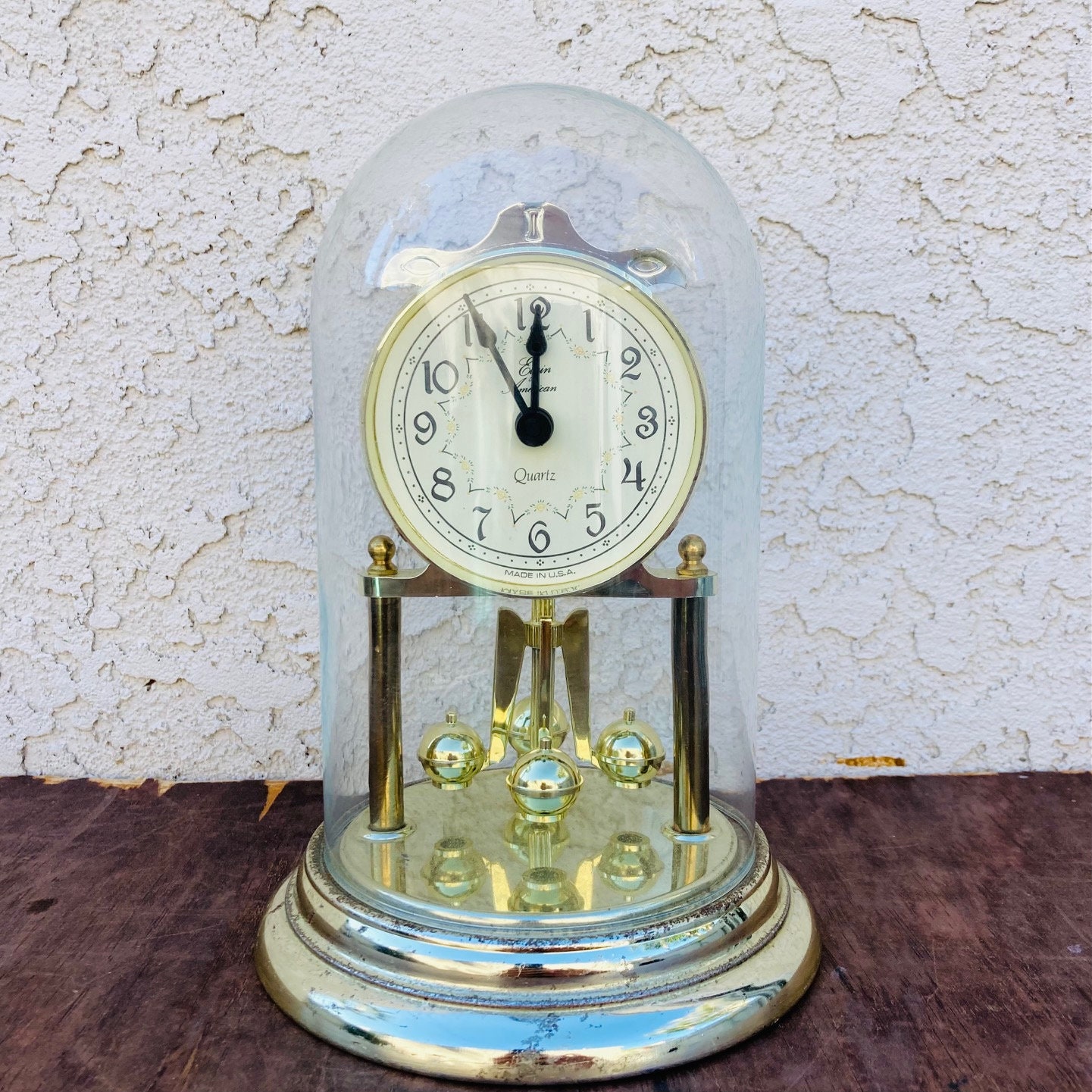 Vintage Elgin American Quartz Anniversary Clock With 9