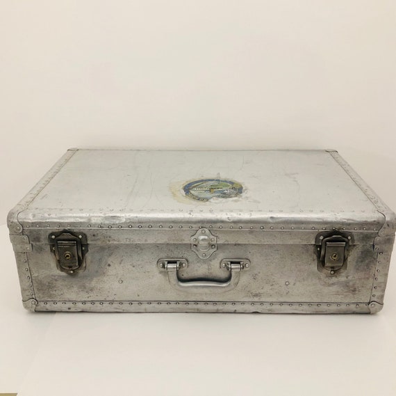 vintage aluminium suitcase