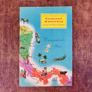 American Geographical Society Zentralamerika Rund um die Welt Programmbuch 1959 mit Originalfotos, unbenutzt, Vintage Bibliothek Dekor #CE1211
