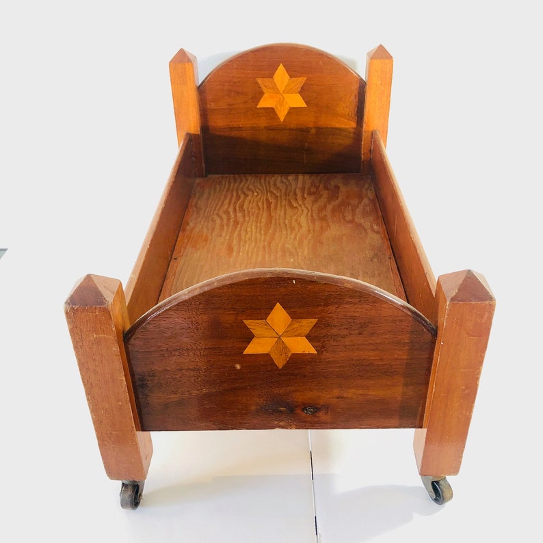 Authentic Handmade Wooden Doll Furniture Bed Vintage Etsy