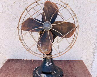 1940er Emerson Electric Schreibtischfan: Beunruhigtes Industriedekor (funktioniert nicht)