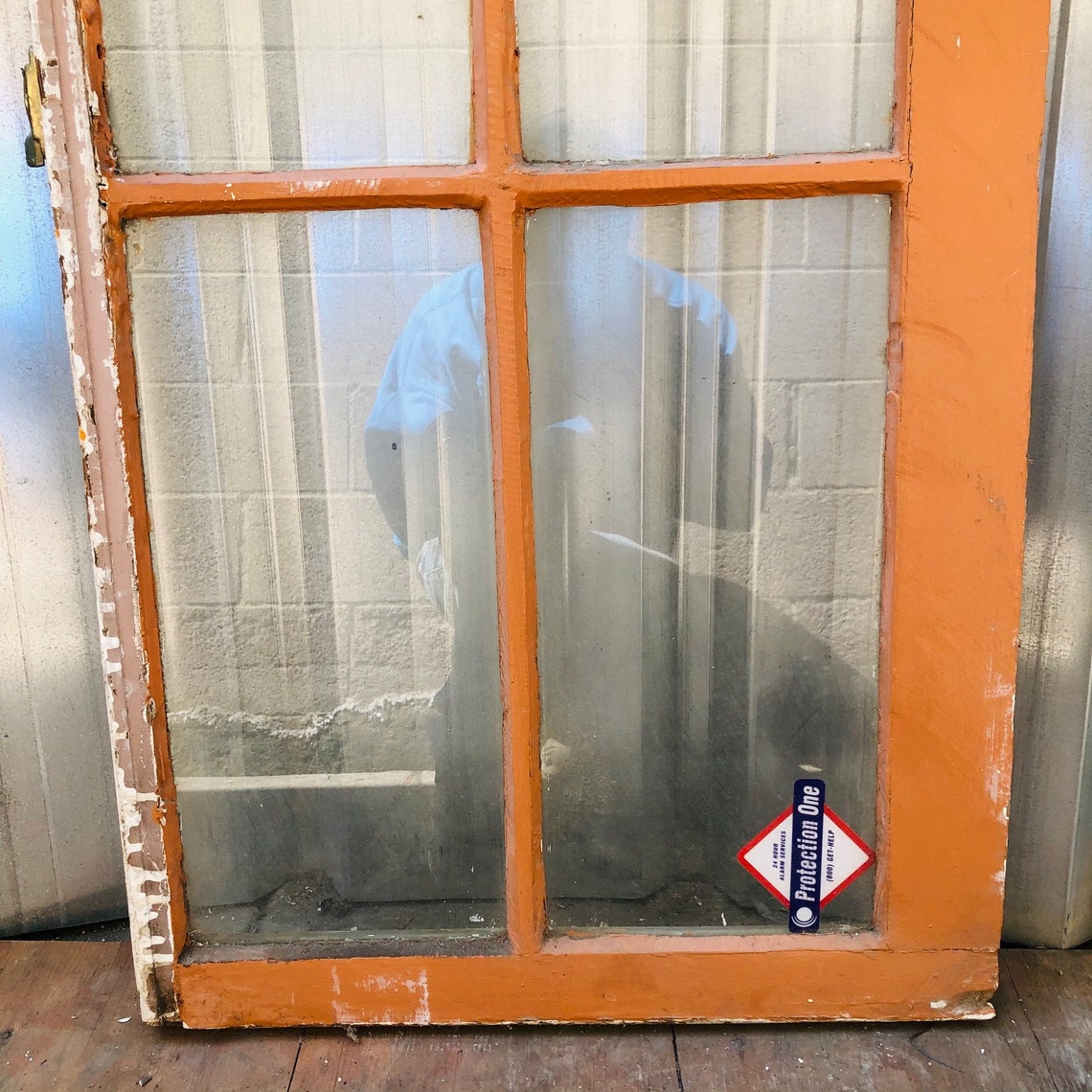 Antique Wood Window Frame with Glass 4 Pane Architectural Etsy