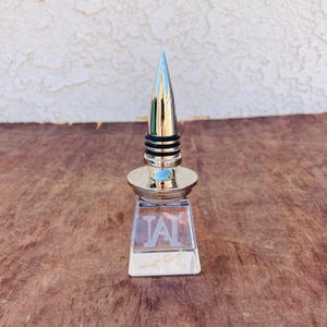 Tapón de corcho de cristal para botella de vino, inicial "M" personalizada, accesorio para bar, regalo para bebedores de vino, regalo para su papá y su novia #1153