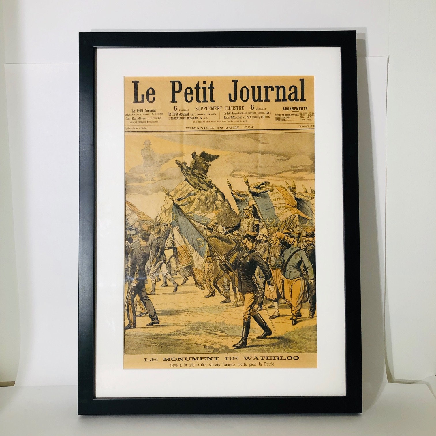 Le Monument De Waterloo French Print Old French Journal Le Etsy