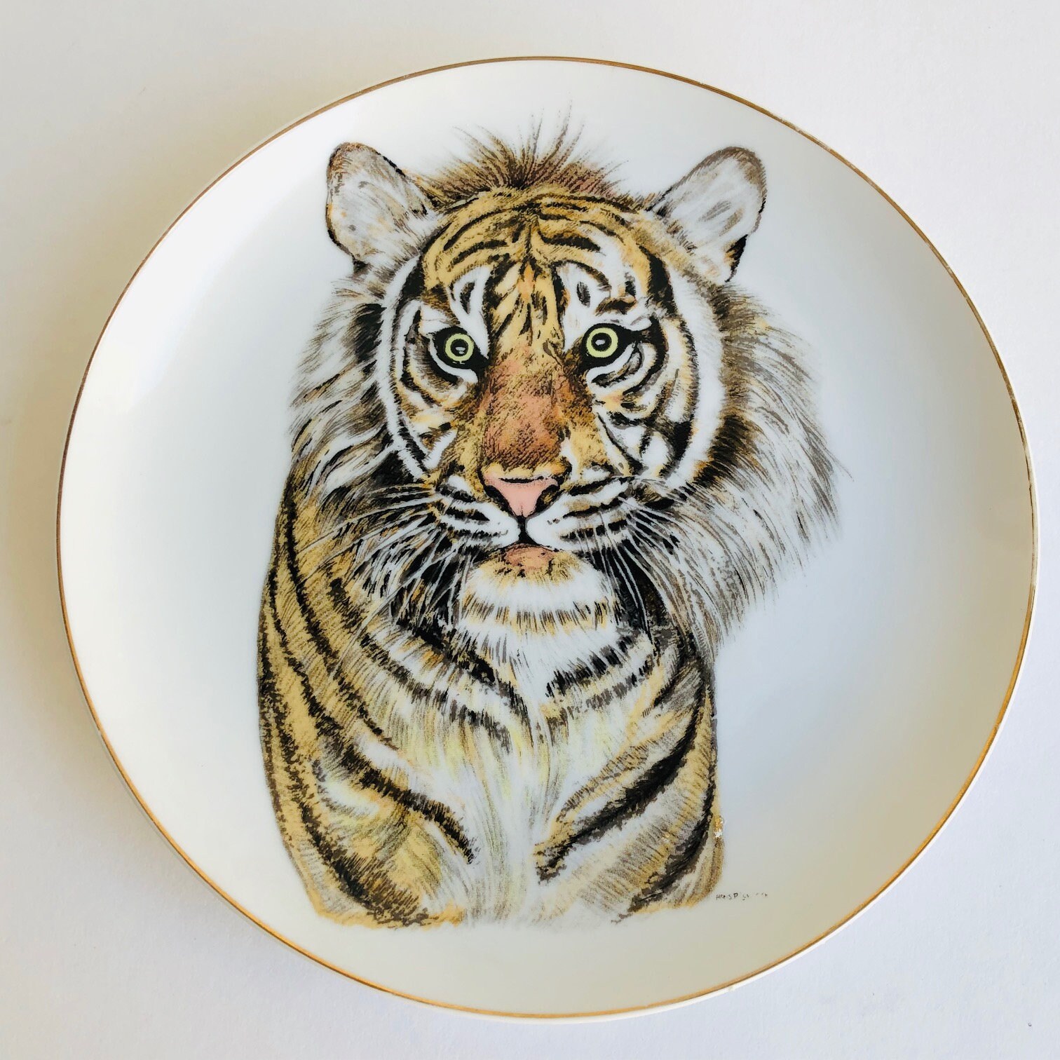 3 Collector Plates Tiger Lion Leopard Cubs Born Free Enesco
