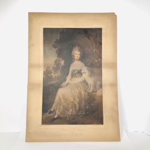 Portrait of Mrs Robinson From The Picture At The Wallace Collection London, Thomas Gainsborough Print, Large Vintage Print,  1800s, #0271JW