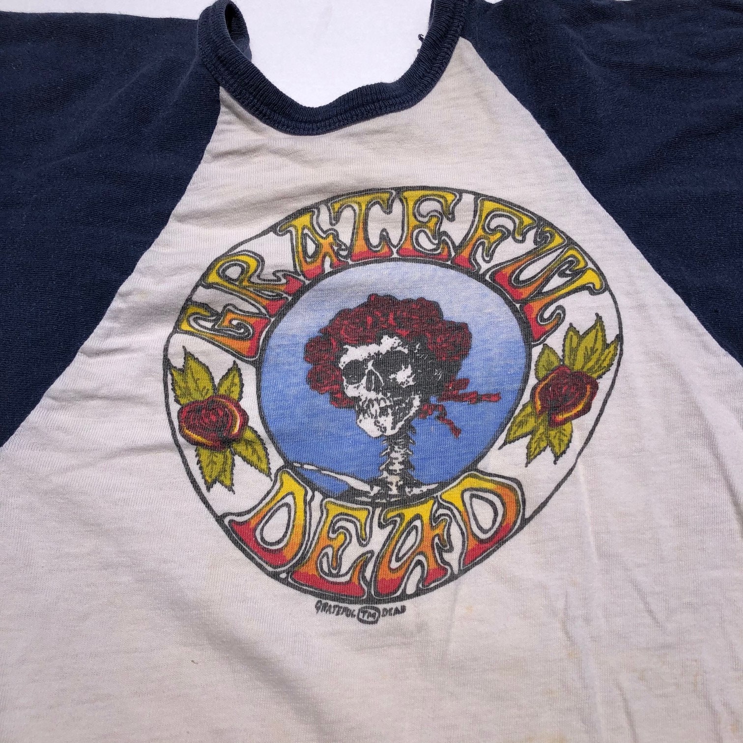 Discover Vintage Grateful Dead T Shirt Baseball Style Bertha Skeleton and Roses 1970s, Long Sleeved Size Small Grateful Dead Memorabilia,  #SF0002