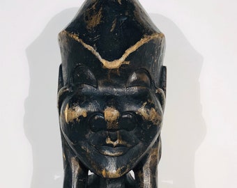 Vintage Senufo Holzstatue: Afrikanische Stammeskunst, Elfenbeinküste