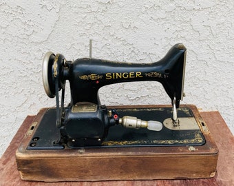 An old Singer sowing machine in a house in a rural village in the